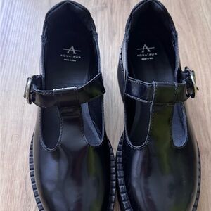 AQUATALIA - Made in Italy - Leather Malvina Mary Jane Platform Loafer Shoes